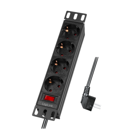PDU Euro 4 way with 1 switch